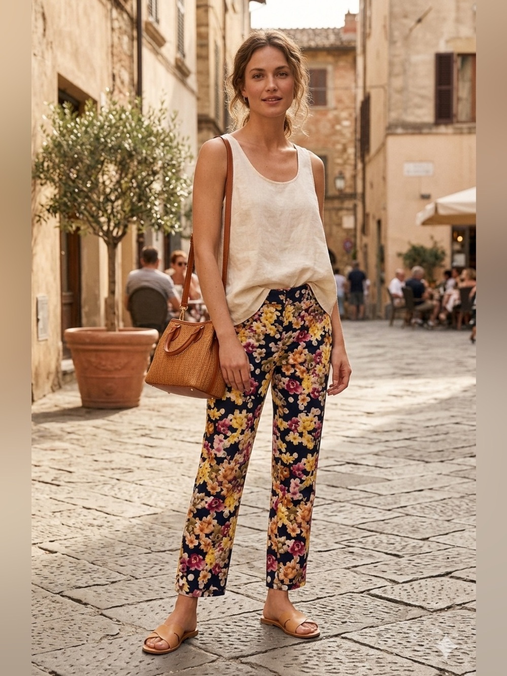 Cartonnier Anthropologie Navy Floral Charlie Trouser Pants - Size 6 - Like New